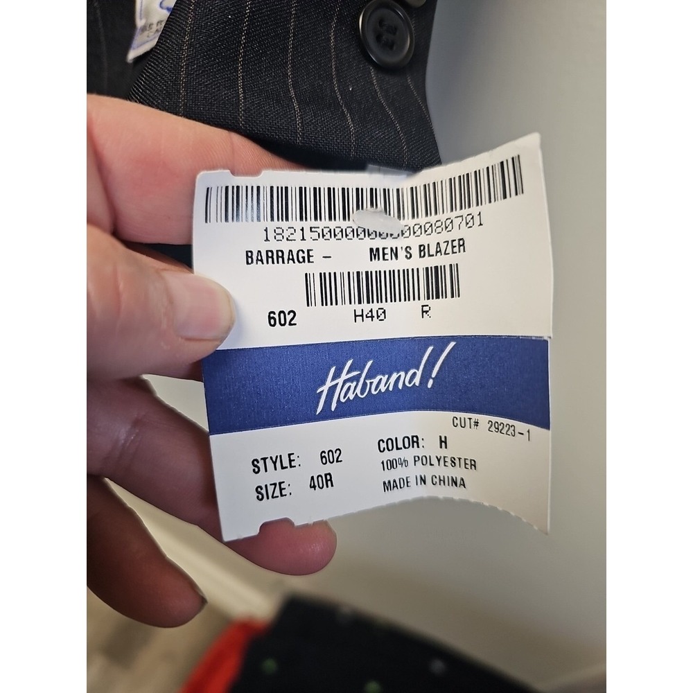 Haband  Duke Jacket Sport Coat Blazer 40R Blue Pinstripe New - Picture 4 of 7